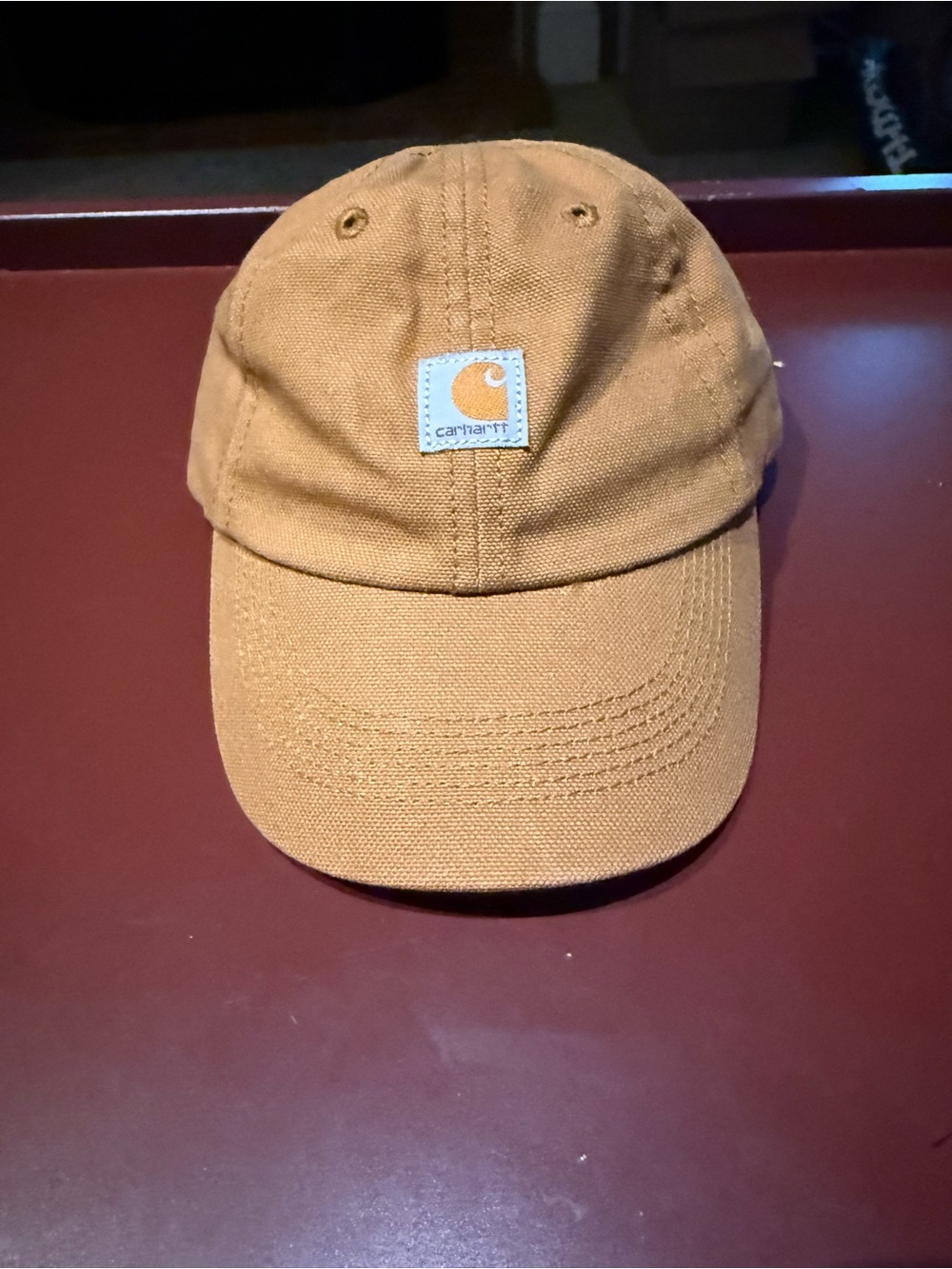 Carhartt Kids Toddler Signature Canvas Baseball Cap Hat Classic Logo Brown